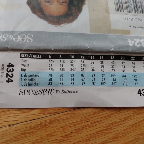 Jacket and Dress Sewing Pattern Size 6-10 See & Sew 4324 UNCUT Vintage 90s - Picture 4 of 10